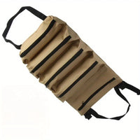 Tool Bag Roll Up - Oxford Fabric with Zipper Pockets - Shoulder Strap