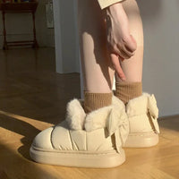 Women's Winter Boots - Faux Fur Lined Ankle Booties - Platform Sole