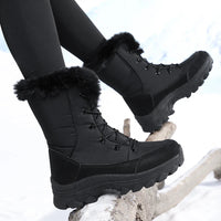 Women's Snow Boots - Lace-Up Winter Boots - Plush Lined & Deep Tread