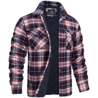 Flannel Jacket for Men - Quilted Lined Plaid Shirt Jacket - Snap Front