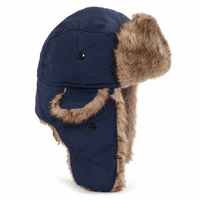 Trapper Hat - Faux Fur Winter Hat with Ear Flaps - Chin Strap