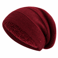 Winter Hats for Men & Women - Fleece Lined Slouchy Beanie - Ribbed Band