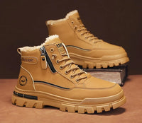 Insulated Winter Boots for Men - High-Top - Side-Zip & Lace-Up