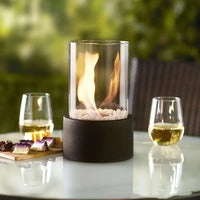 Round Table Top Fire Pit - Bio Ethanol Tabletop Fireplace - Indoor & Outdoor