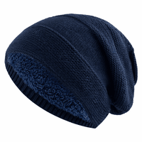 Winter Hats for Men & Women - Fleece Lined Slouchy Beanie - Ribbed Band