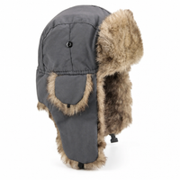 Trapper Hat - Faux Fur Winter Hat with Ear Flaps - Chin Strap
