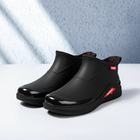 Rain Boots for Men - Short Waterproof Ankle Boots - Cotton-Lined Option