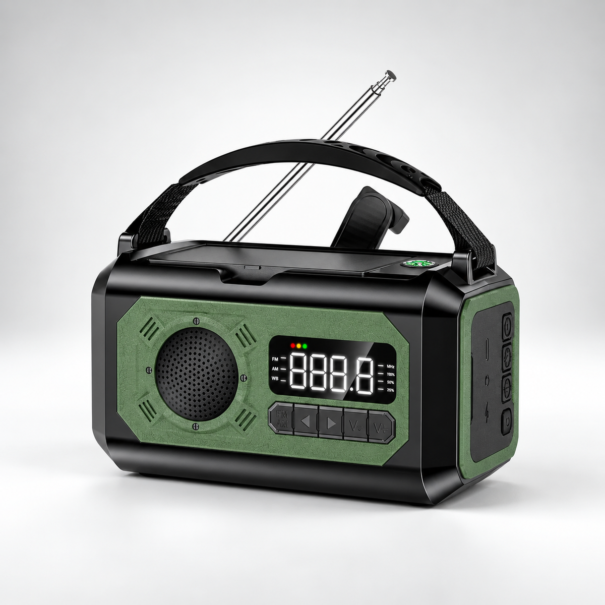 Emergency Radio - Hand Crank Solar Weather Radio - 12000mAh Power Bank