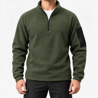 Half Zip Fleece Pullover - Men's Stand Collar Fleece - Sleeve Pocket