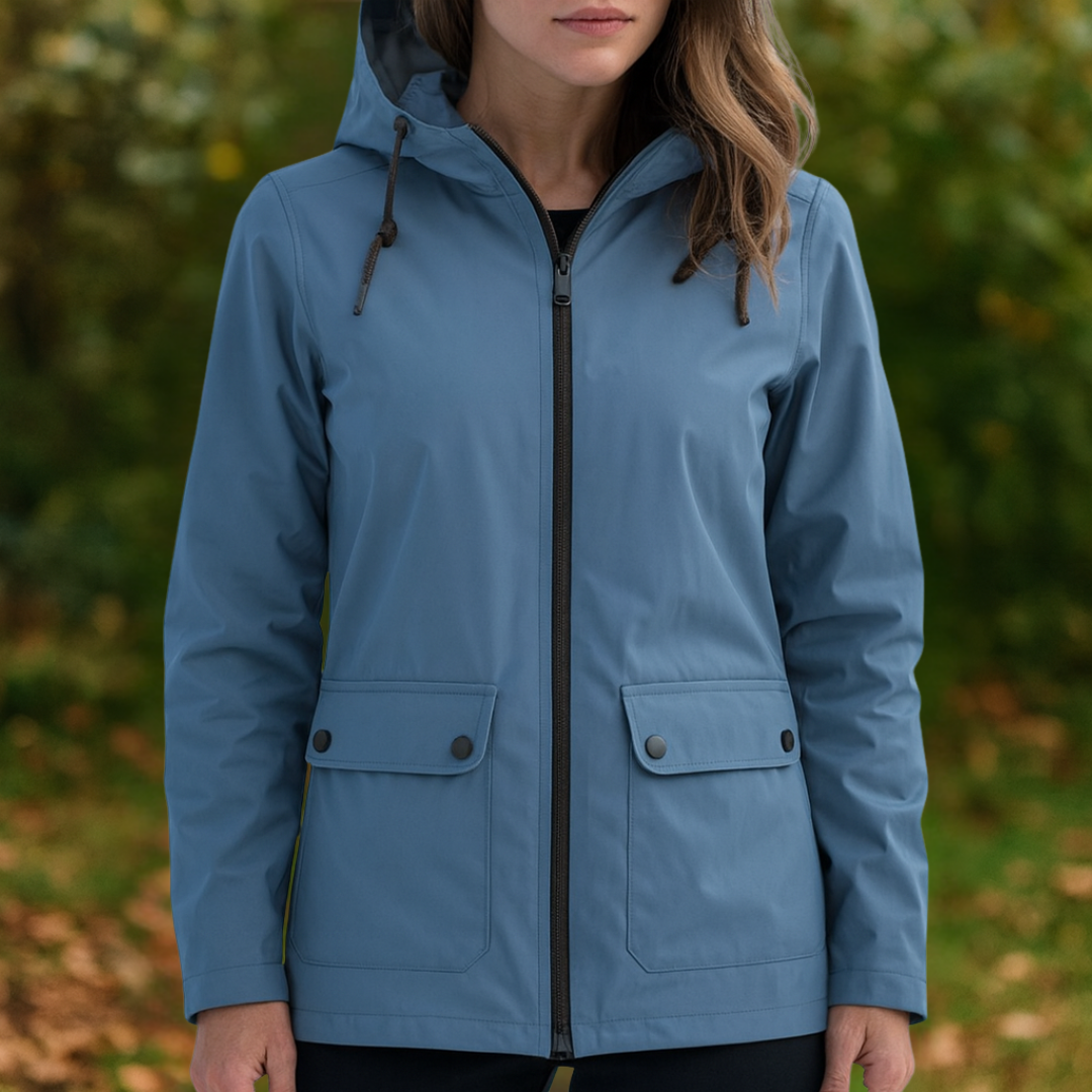 Women's Rain Jacket - Waterproof & Windproof - Adjustable Hood