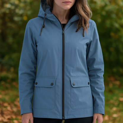 Women's Rain Jacket - Waterproof & Windproof - Adjustable Hood