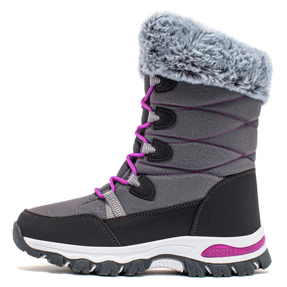 Schneestiefel Damen Knöchelhoch Wasserdicht & Isoliert Schnürung