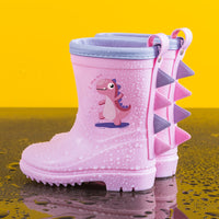 Toddler Rain Boots - 3D Dinosaur Spikes - Waterproof & Non-Slip