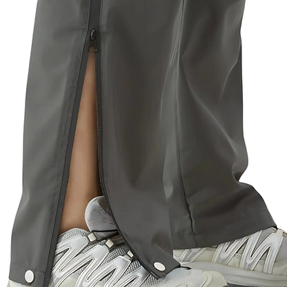 Rain Pants - Full-Length Side Zippers - Water-Repellent & Windproof