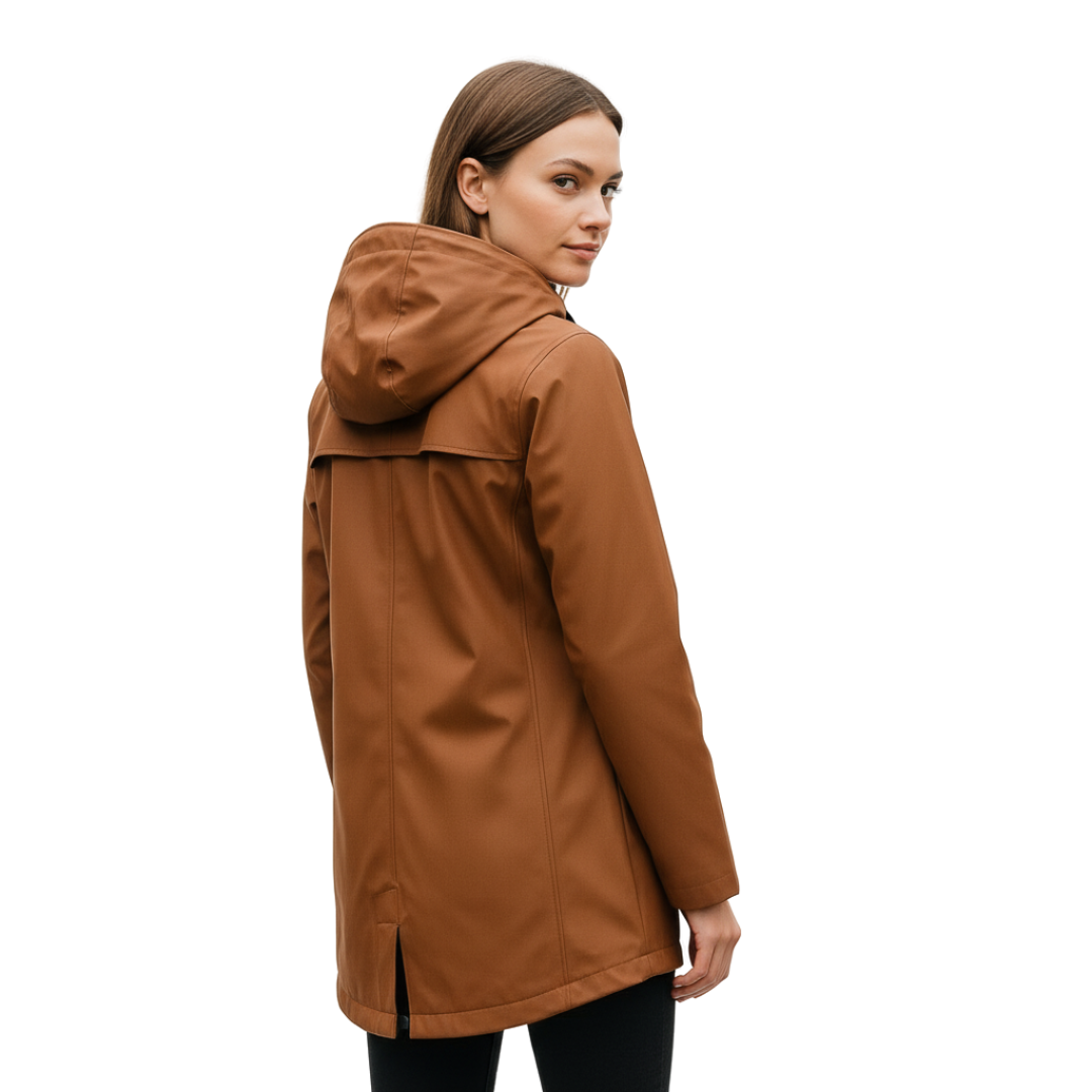 Women's Raincoat with Hood - Long Waterproof & Windproof - Lightweight