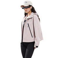 Women's Rain Jacket - Cropped Water-Repellent Shell - Adjustable Hem