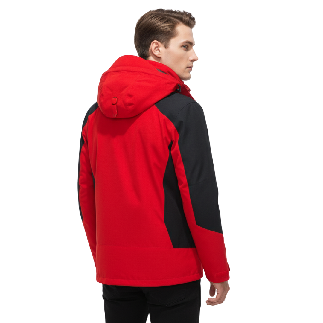 Men's Waterproof Rain Jacket - Windproof Shell - Removable Hood
