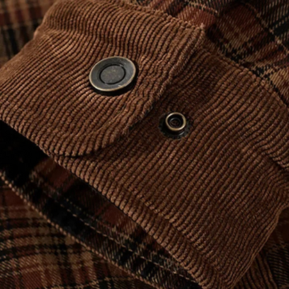 Flanelljacke Herren oliv kariert im Holzfäller-Look