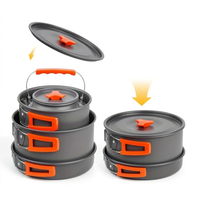 Camping Cookware Set – Complete 9-Piece Set – Pot, Kettle & Frying Pan