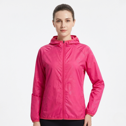 Packable Rain Jacket - Lightweight Hooded Cycling Jacket
