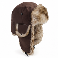 Trapper Hat - Faux Fur Winter Hat with Ear Flaps - Chin Strap