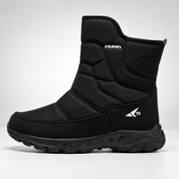 Men's Winter Boots - Plush Lined Snow Boots - Side Zip & Non-Slip Sole