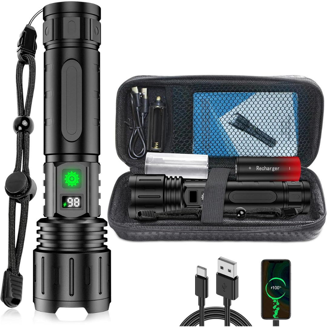 Zoomable Flashlight – Brightest LED – 10,000 Lumens
