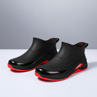 Rain Boots for Men - Short Waterproof Ankle Boots - Cotton-Lined Option