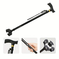 Walking Cane - Adjustable Quad Base Cane for Seniors - Self-Standing