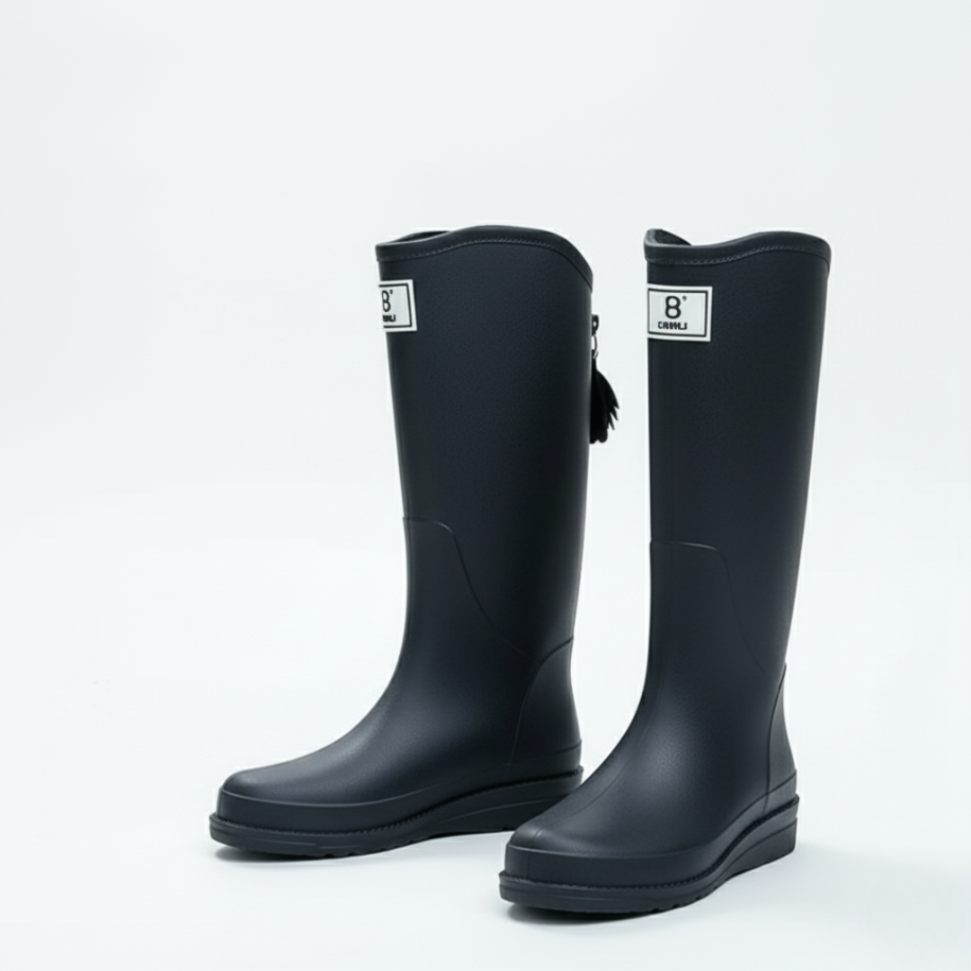 Regenstiefel Damen Halbhoch Wasserdicht Slip On aus PVC