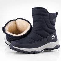 Men's Winter Boots - Plush Lined Snow Boots - Side Zip & Non-Slip Sole