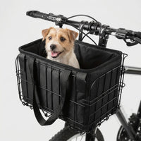 Bike Basket Front or Rear - Folding Wire Basket - Removable Carry Bag