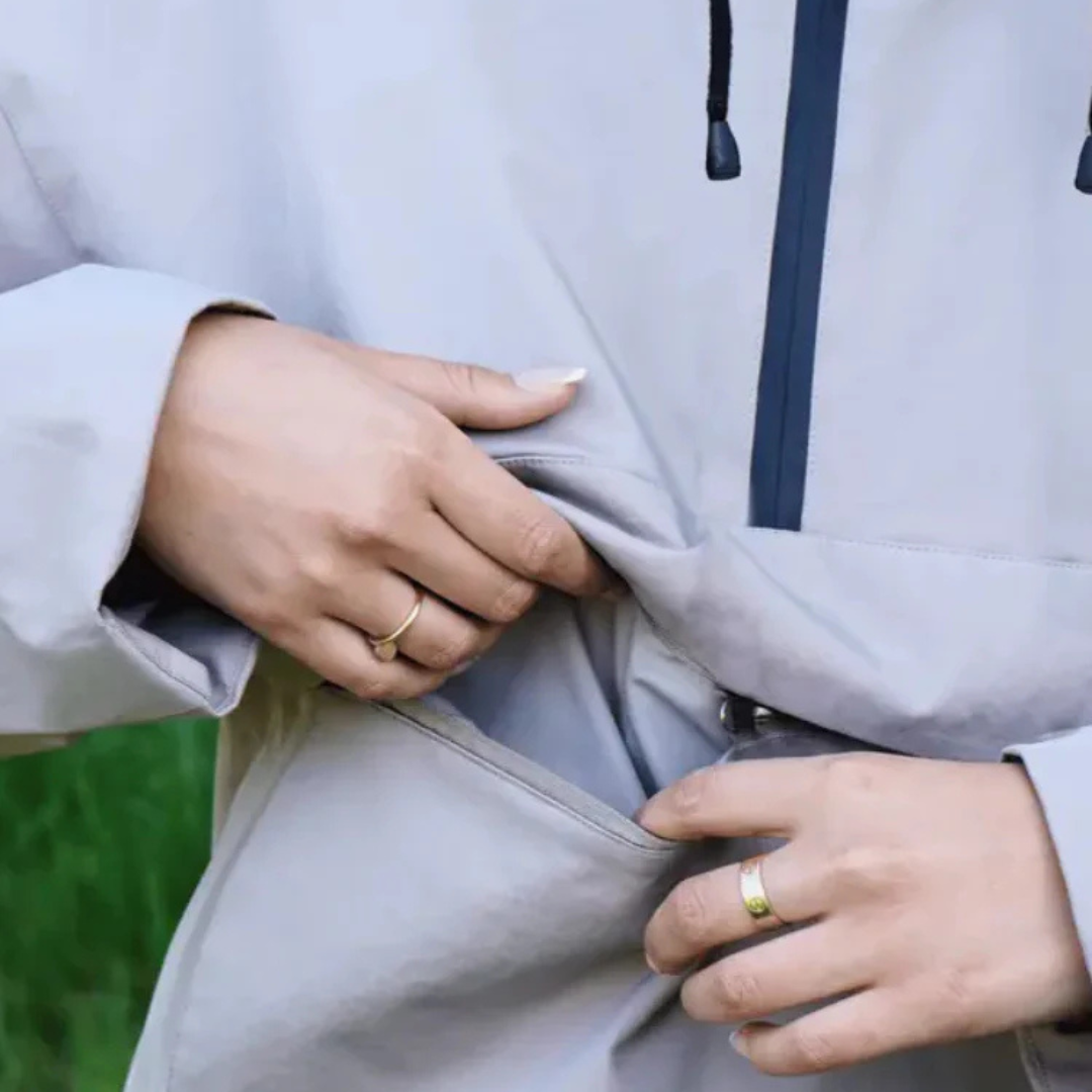 Waterproof Rain Jacket Unisex - Hooded Anorak Parka - Windproof