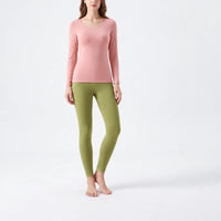 Women's Thermal Underwear - Seamless Base Layer Set - High Waist Stretch