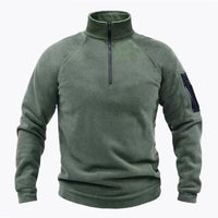 Half Zip Fleece Pullover - Men's Stand Collar Fleece - Sleeve Pocket