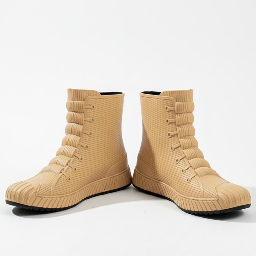 Women's Rain Boots - Waterproof Sneaker-Style Ankle Boots - Non-Slip Sole