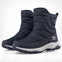 Men's Winter Boots - Plush Lined Snow Boots - Side Zip & Non-Slip Sole
