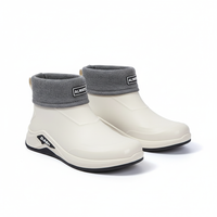 Rain Boots for Men - Short Waterproof Ankle Boots - Cotton-Lined Option