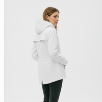 Women's Raincoat with Hood - Long Waterproof & Windproof - Lightweight
