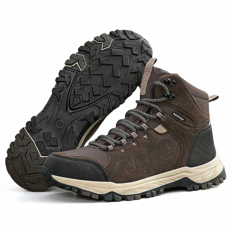 Waterproof Hiking Boots - Ankle-High Support - Non-Slip Grip