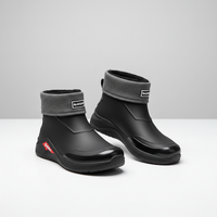 Rain Boots for Men - Short Waterproof Ankle Boots - Cotton-Lined Option