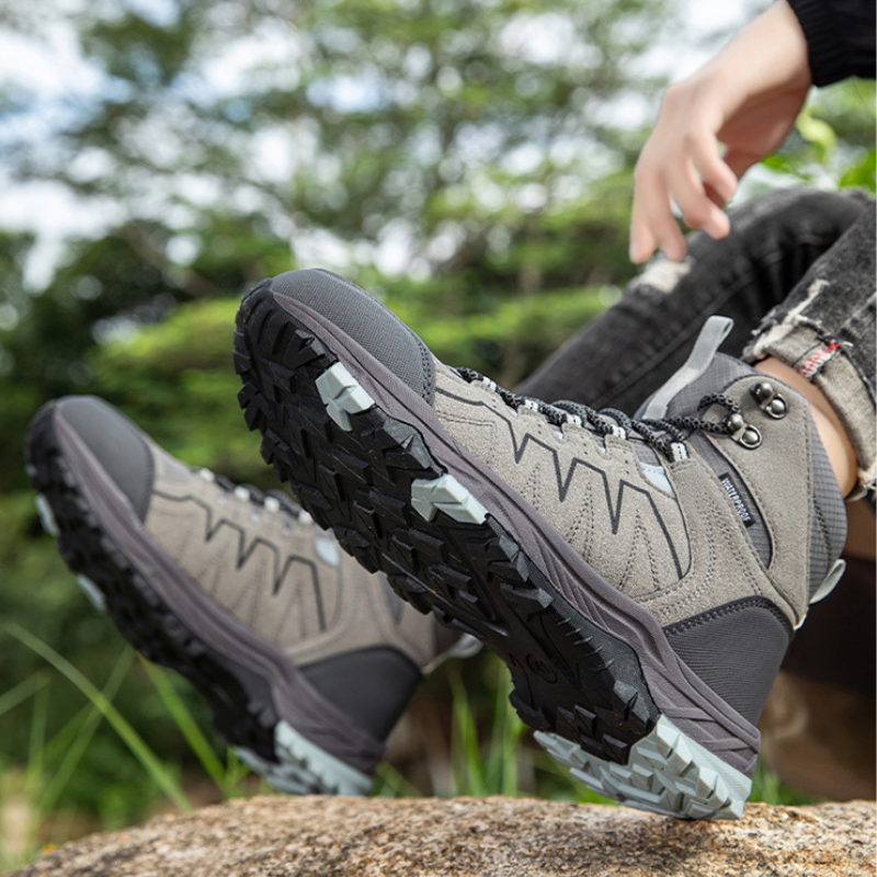 Waterproof Hiking Boots - Ankle-High Support - Non-Slip Grip