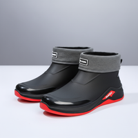 Rain Boots for Men - Short Waterproof Ankle Boots - Cotton-Lined Option