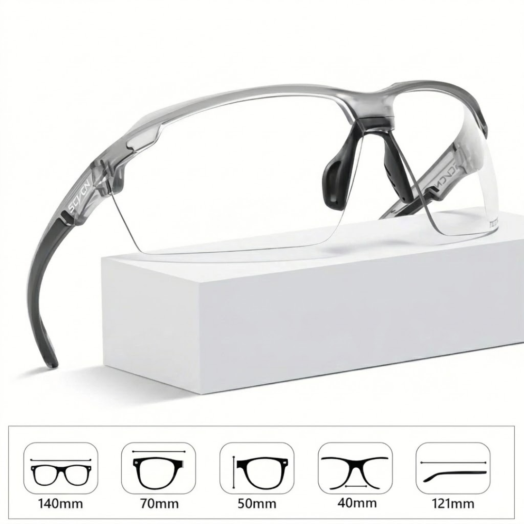 Photochromic Sports Sunglasses – UV400 Protection – Lightweight Half-Frame
