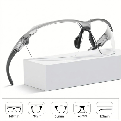 Photochromic Sports Sunglasses – UV400 Protection – Lightweight Half-Frame