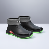 Rain Boots for Men - Short Waterproof Ankle Boots - Cotton-Lined Option