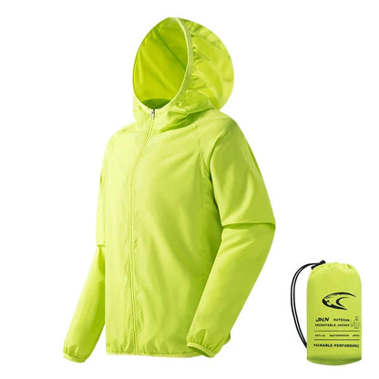 Windbreaker Jacket - Lightweight & Water-Repellent - Packs Into Its Own Pouch