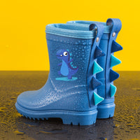 Toddler Rain Boots - 3D Dinosaur Spikes - Waterproof & Non-Slip