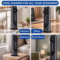 Tower Fan & Humidifier – USB Powered, 6 Speeds & 6-Hour Timer
