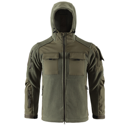 Men's Fleece Jacket - Hooded Tactical Softshell - Camo & Solid Colors